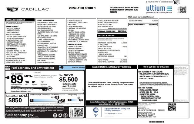 Used 2024 Cadillac Lyriq Sport w/ LPO, Floor Liner Package AWD/4WD image 7