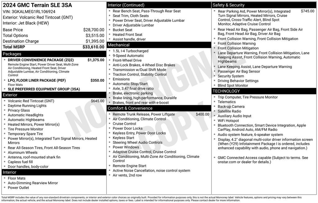 Used 2024 GMC Terrain SLE w/ Driver Convenience Package FWD image 34