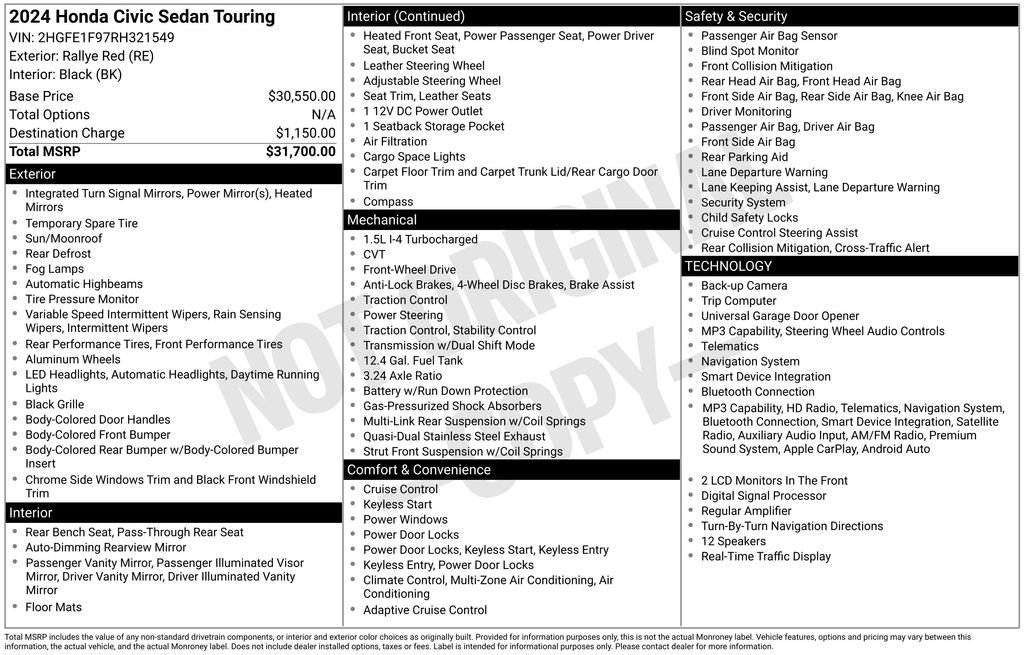 Certified 2024 Honda Civic Touring image 18