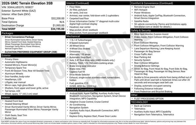 Certified 2026 GMC Terrain Elevation AWD/4WD image 6