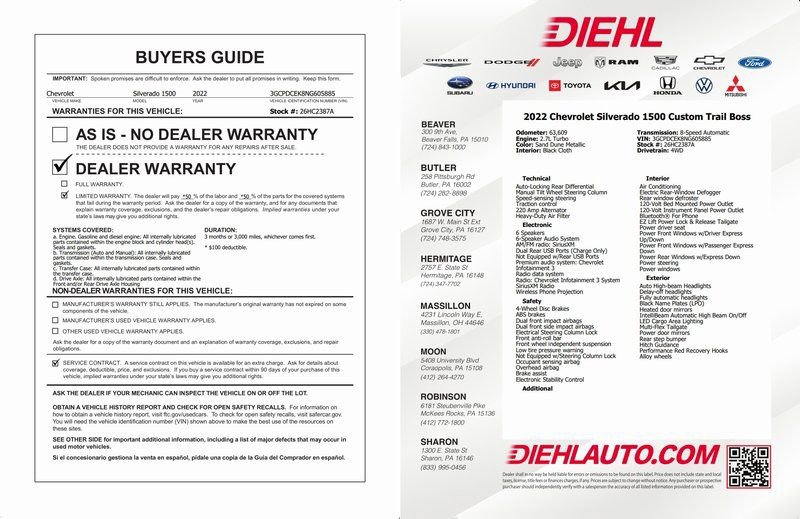 Used 2022 Chevrolet Silverado 1500 Custom Trail Boss w/ LPO, Dark Essentials Package image 32