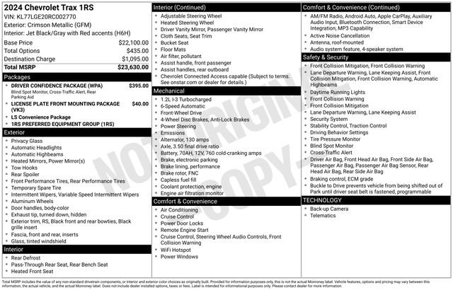 Used 2024 Chevrolet Trax RS w/ Driver Confidence Package FWD image 25