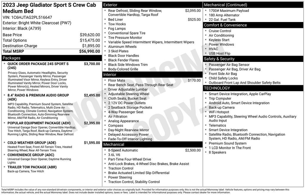 Used 2023 Jeep Gladiator Sport AWD/4WD image 10