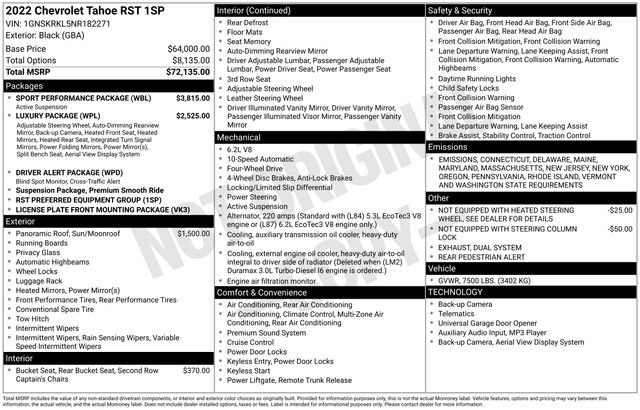 Certified 2022 Chevrolet Tahoe RST w/ Sport Performance Package image 32