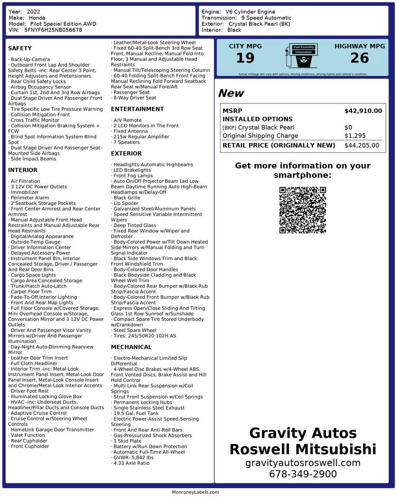 Used 2022 Honda Pilot Special Edition image 3