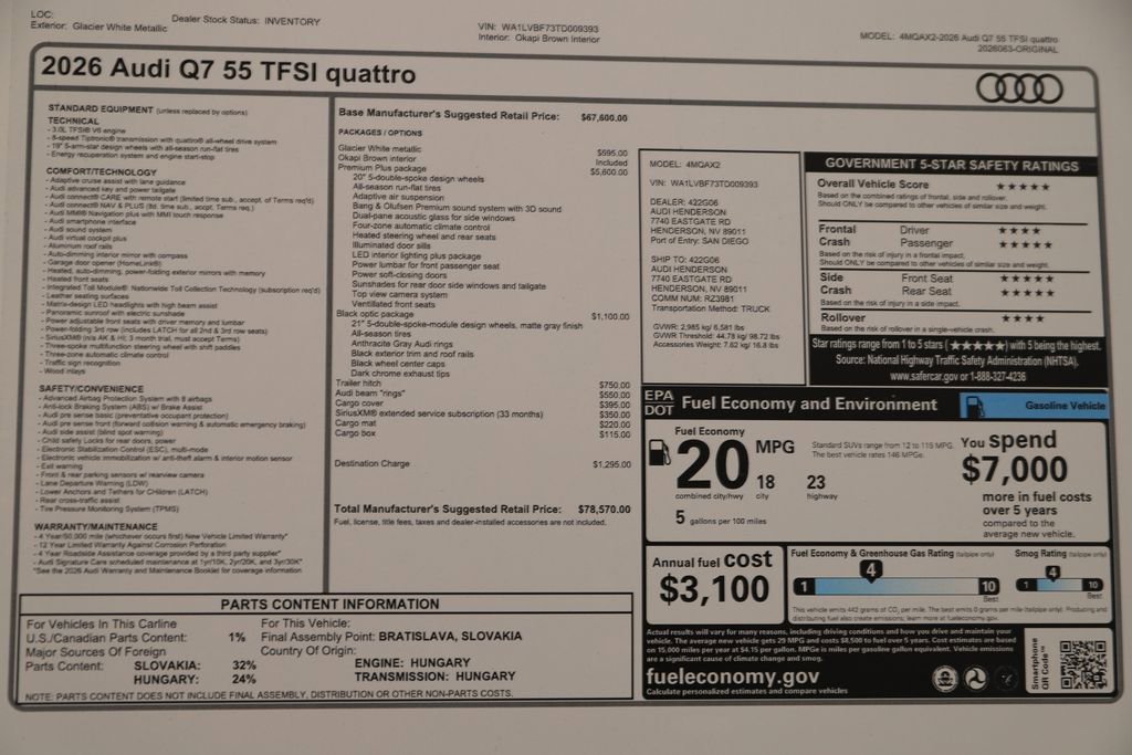 New 2026 Audi Q7 3.0T Premium Plus AWD/4WD image 32