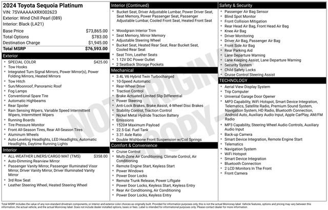 Used 2024 Toyota Sequoia Platinum RWD image 8