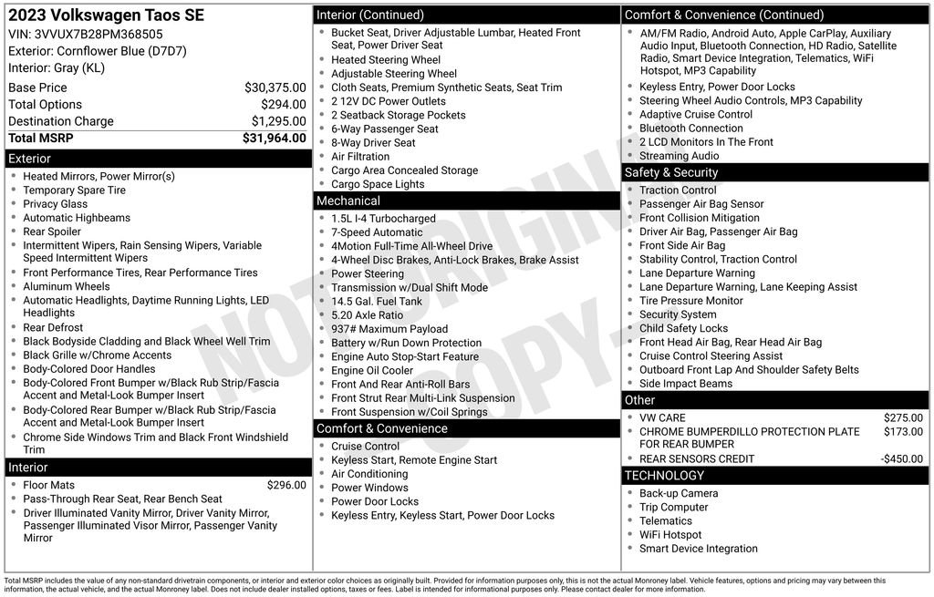 Used 2023 Volkswagen Taos SE