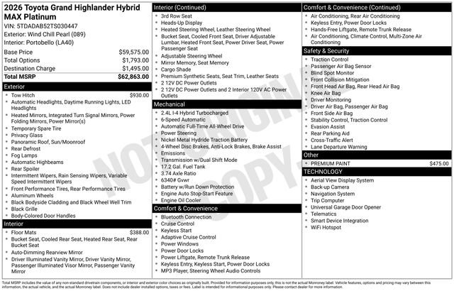 Used 2026 Toyota Grand Highlander MAX Platinum image 12