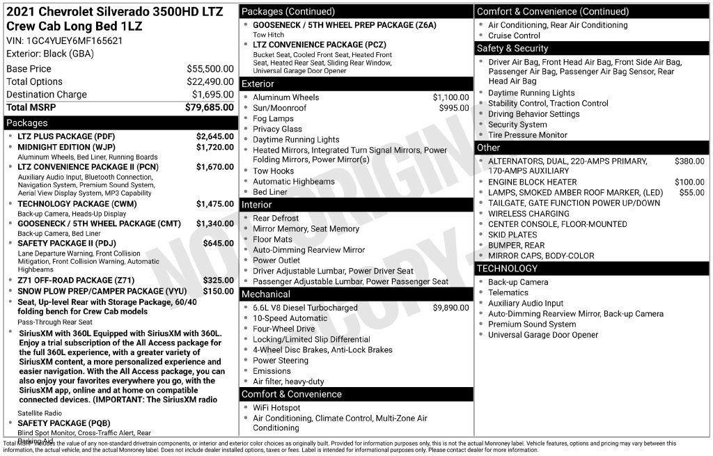 Used 2021 Chevrolet Silverado 3500 LTZ w/ LTZ Plus Package AWD/4WD image 2