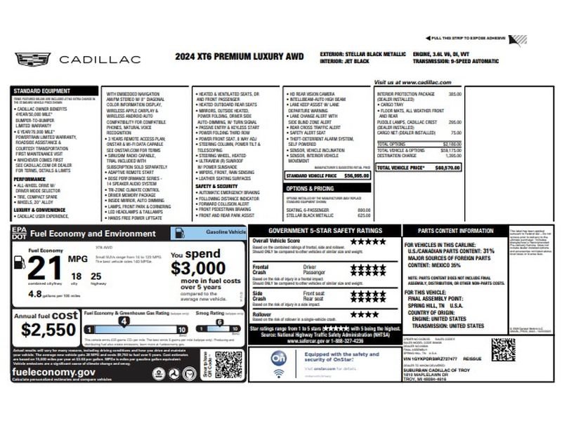 Certified 2024 Cadillac XT6 Premium Luxury AWD/4WD image 9