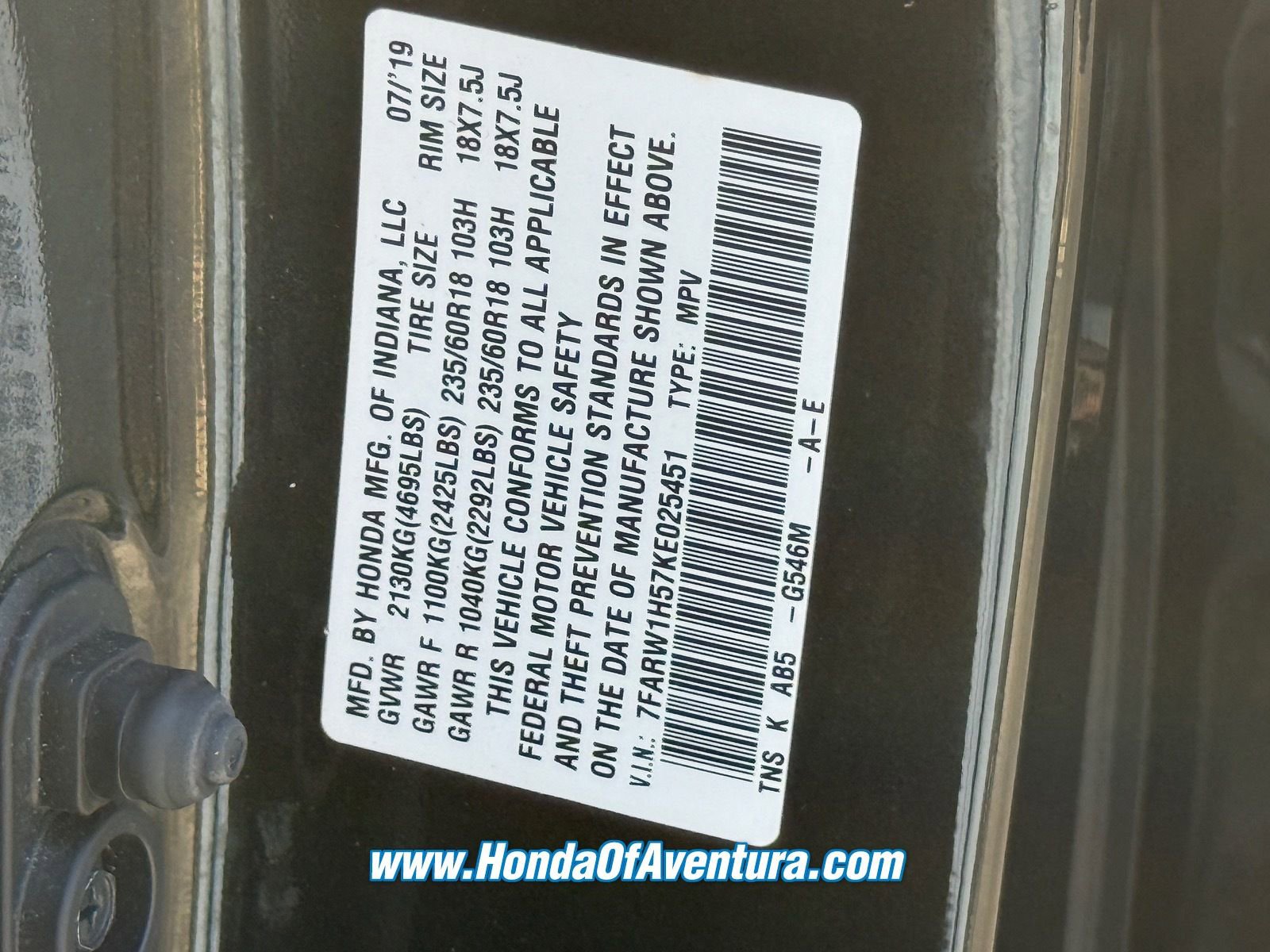 Certified 2019 Honda CR-V EX image 17