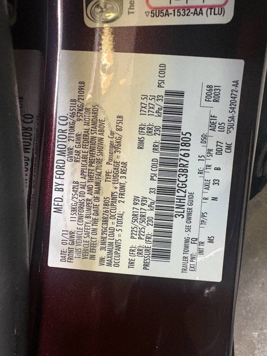 Used 2011 Lincoln MKZ w/ 102A Rapid Spec Order Code FWD image 22