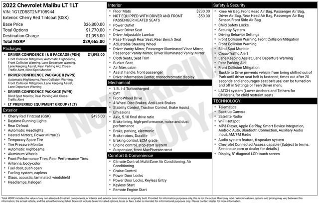 Used 2022 Chevrolet Malibu LT FWD image 20