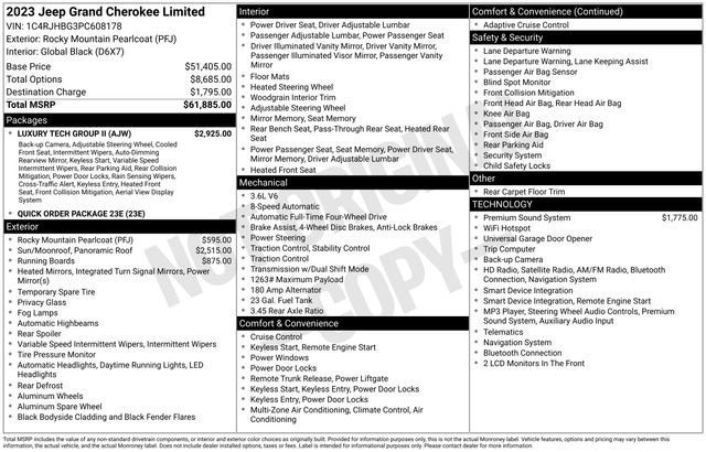 Used 2023 Jeep Grand Cherokee Limited w/ Luxury Tech Group II AWD/4WD image 6