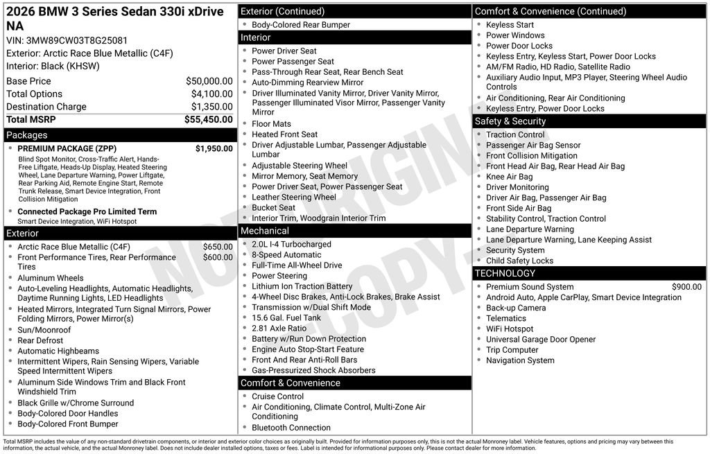 New 2026 BMW 330i xDrive 330i xDrive w/ Premium Package image 2