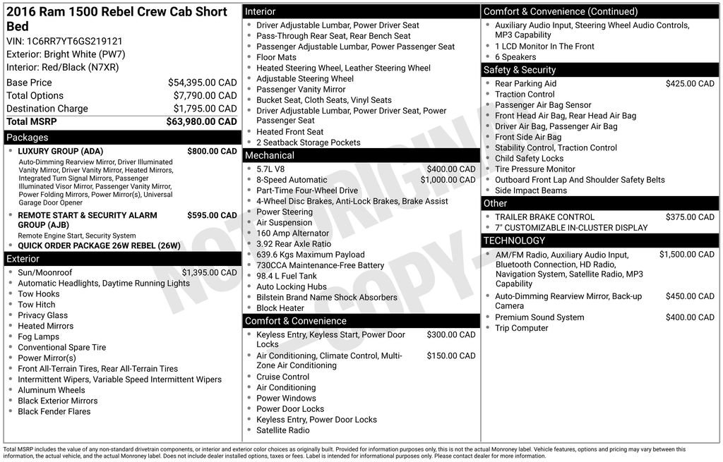 Used 2016 RAM 1500 Rebel w/ Luxury Group AWD/4WD image 8