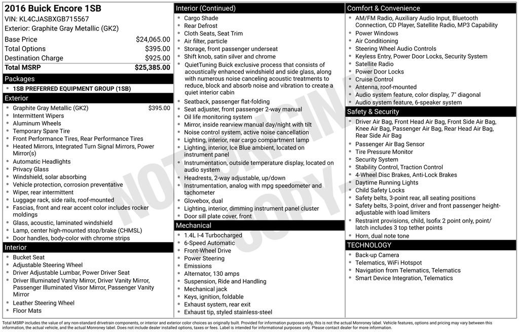 Used 2016 Buick Encore FWD image 11