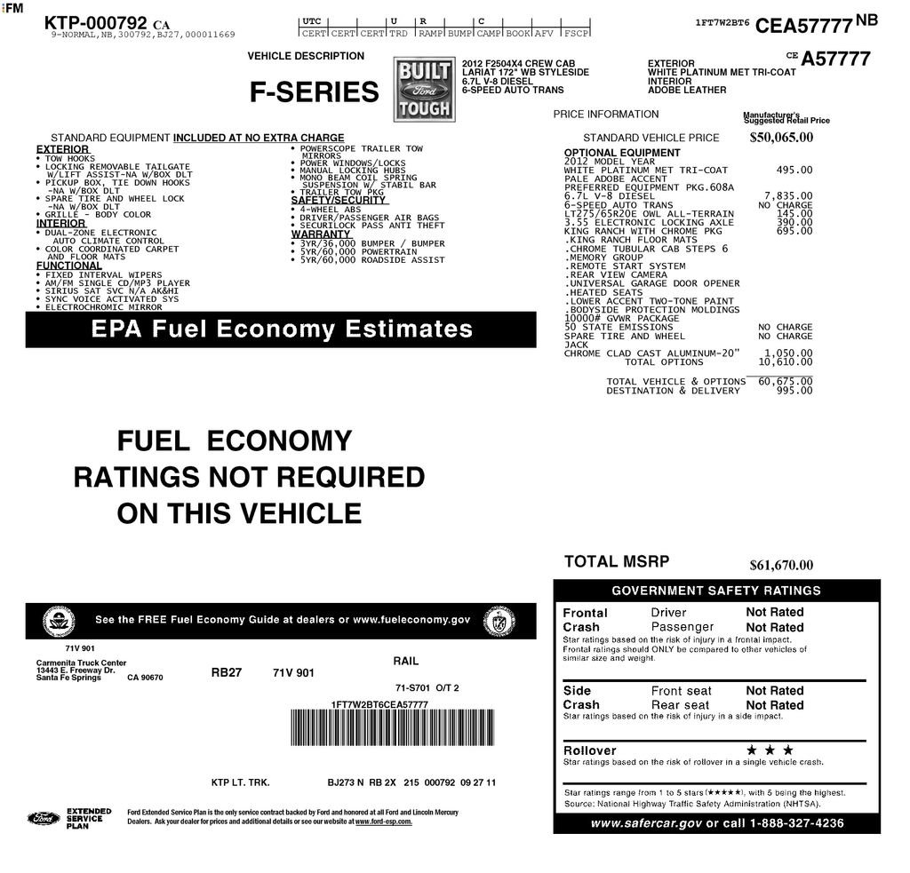 Used 2012 Ford F250 King Ranch w/ King Ranch w/Chrome Pkg image 34
