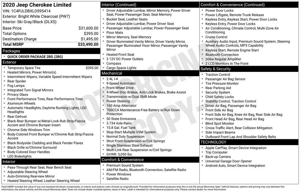 Used 2020 Jeep Cherokee Limited FWD image 21