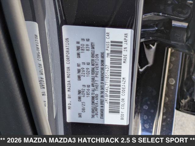 New 2026 MAZDA MAZDA3 s Sport image 15