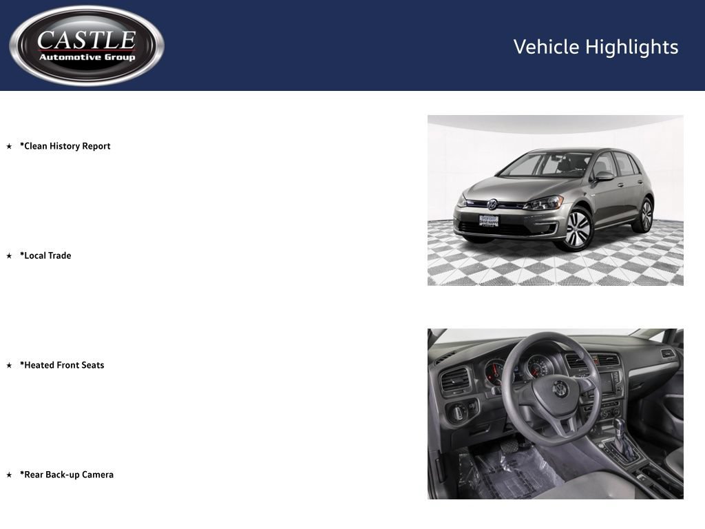 Used 2016 Volkswagen e-Golf SE w/ DC Fast Charging Package FWD image 4
