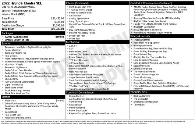 Used 2022 Hyundai Elantra SEL w/ Cargo Package FWD image 32
