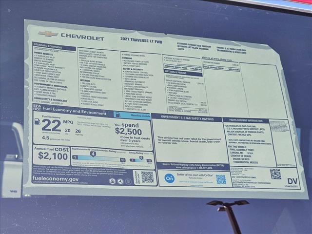 New 2027 Chevrolet Traverse LT w/ Driver Confidence Package FWD image 18