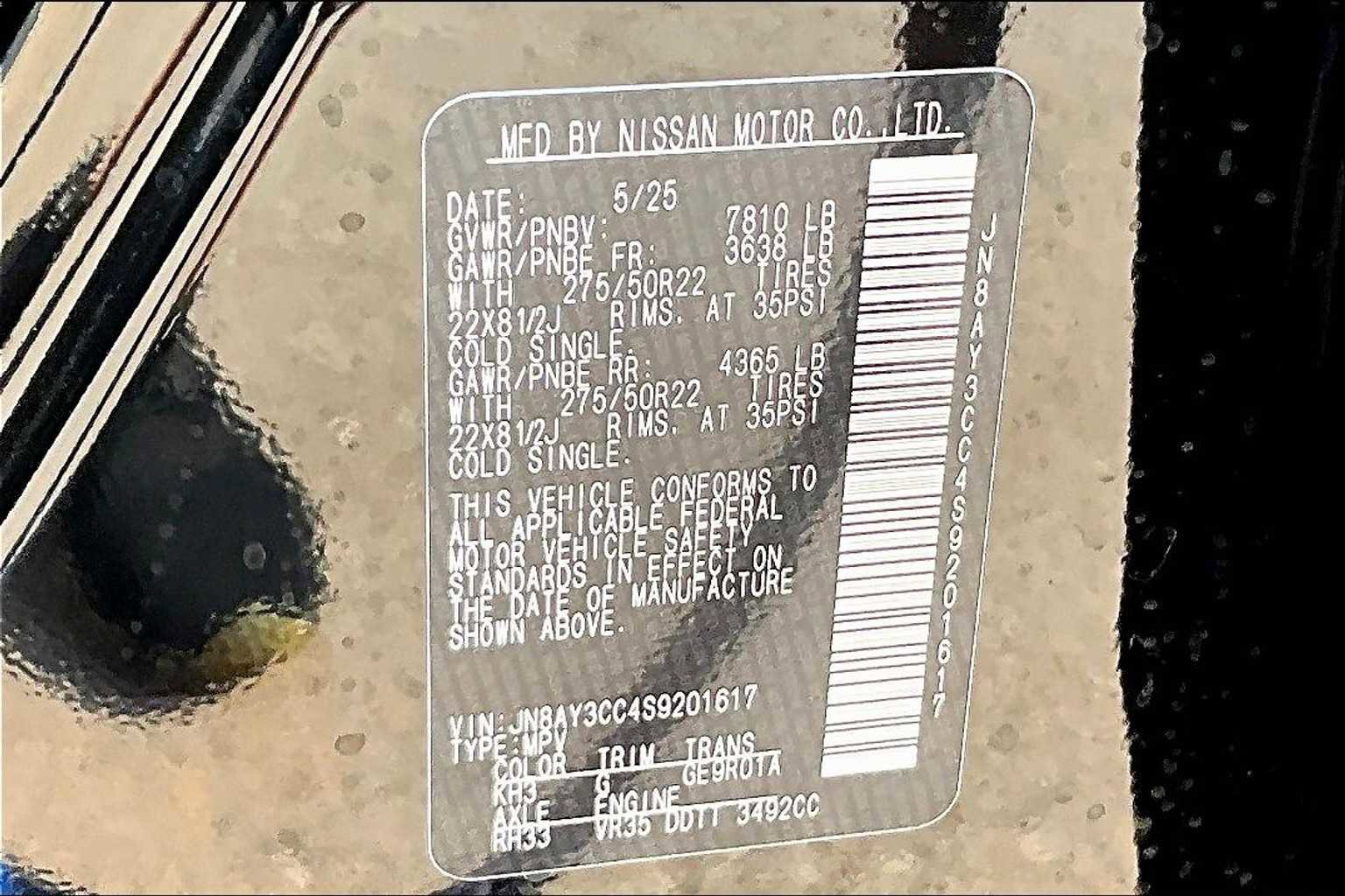 New 2025 Nissan Armada Platinum Reserve image 16