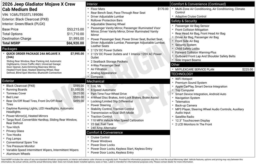 New 2026 Jeep Gladiator Mojave AWD/4WD image 4