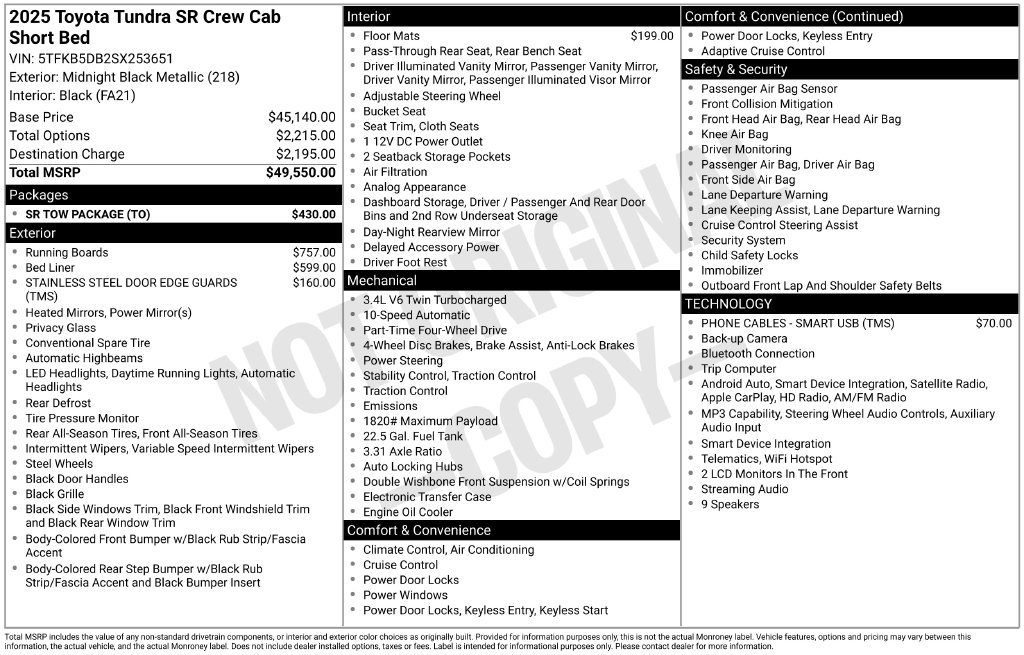 Used 2025 Toyota Tundra SR w/ SR Tow Package AWD/4WD image 7
