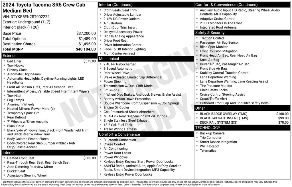 Used 2024 Toyota Tacoma SR5 RWD image 41