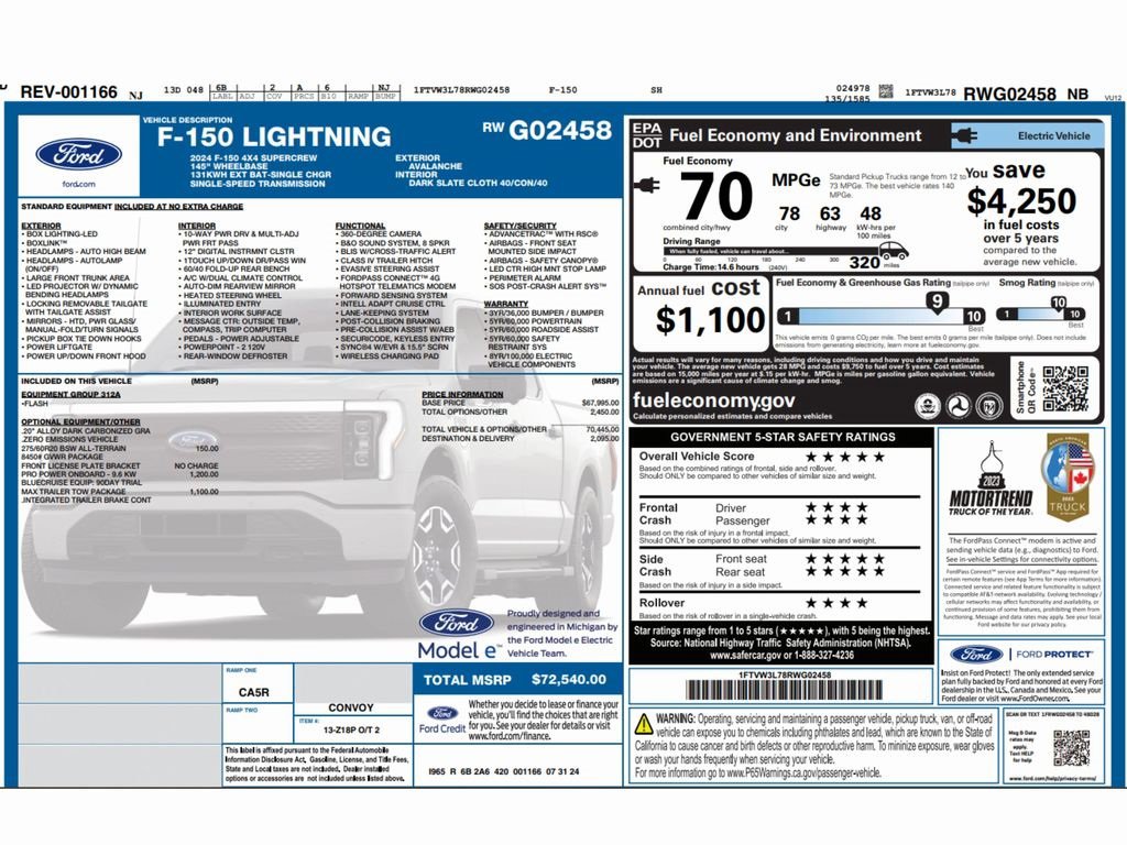Used 2024 Ford F150 Lightning Flash w/ Max Trailer Tow Package image 2
