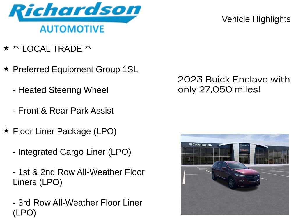 Used 2023 Buick Enclave Essence w/ LPO, Floor Liner Package AWD/4WD image 11