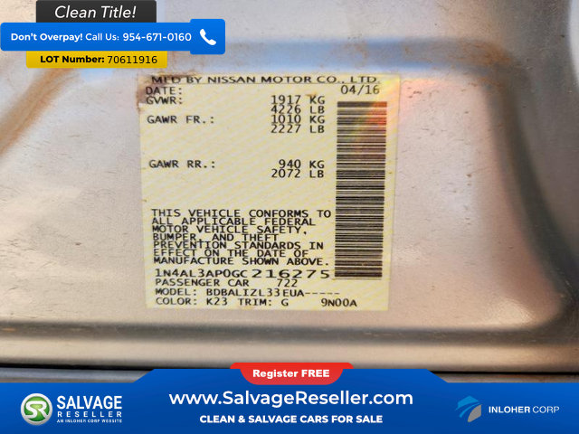 Used 2016 Nissan Altima 2.5 SV FWD image 16