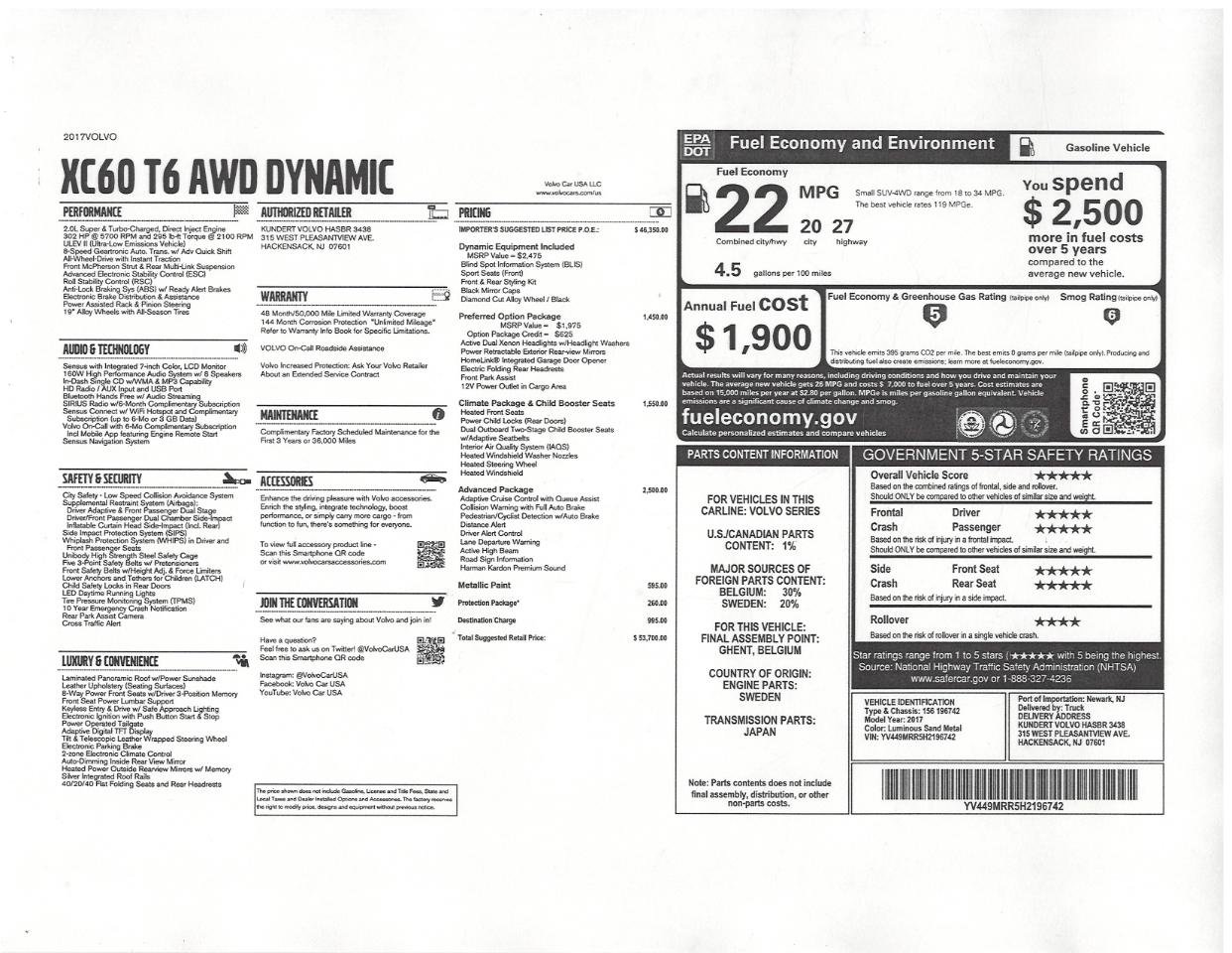 Used 2017 Volvo XC60 T6 Dynamic w/ Advanced Package image 24