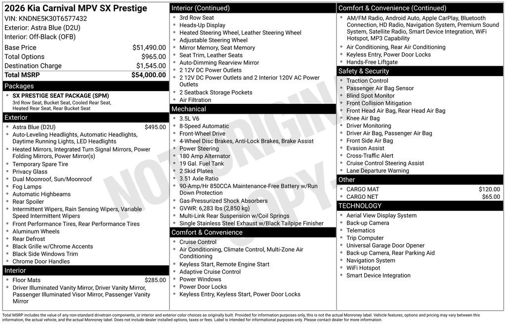 Certified 2026 Kia Carnival SX Prestige FWD image 8