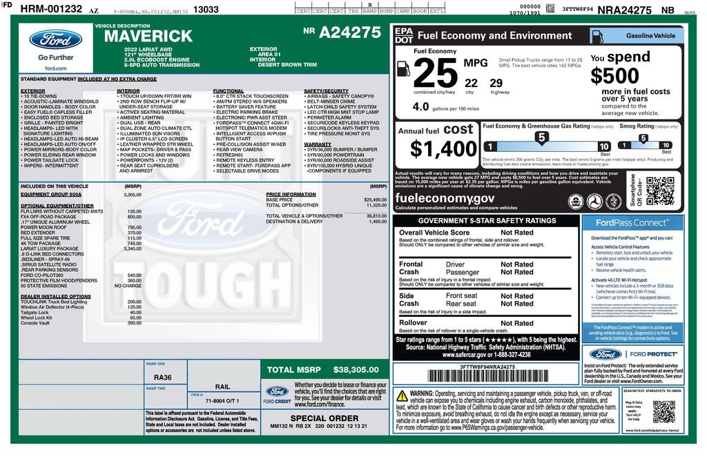 Used 2022 Ford Maverick Lariat w/ Lariat Luxury Package image 4