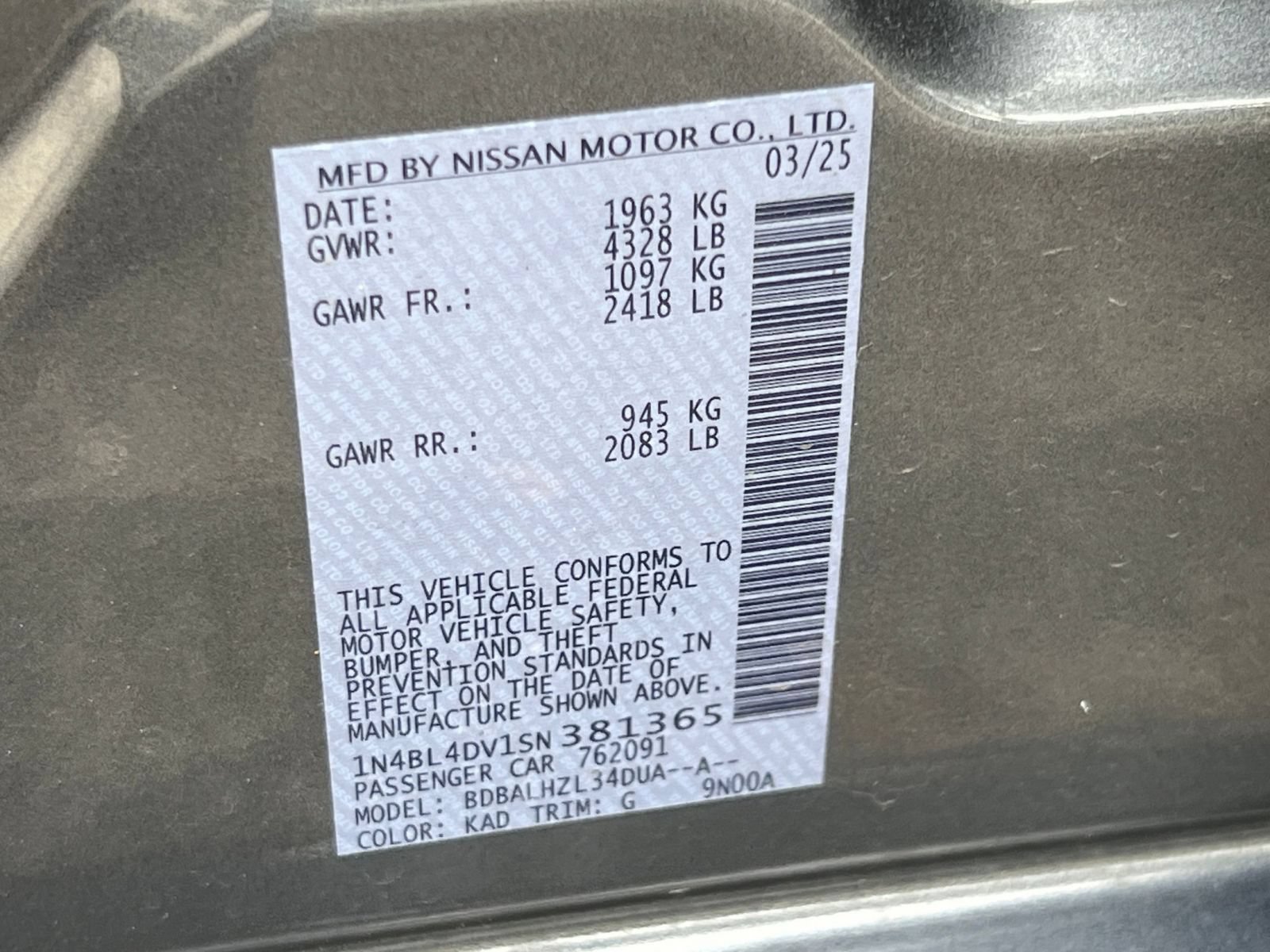 Used 2025 Nissan Altima 2.5 SV FWD image 29