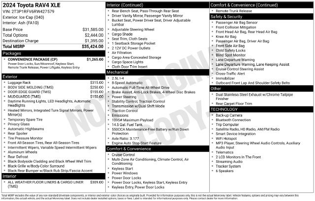 Certified 2024 Toyota RAV4 XLE w/ Convenience Package AWD/4WD image 33