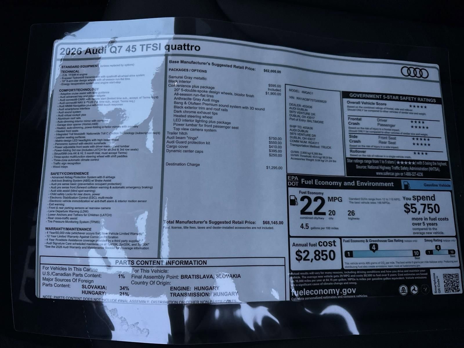 New 2026 Audi Q7 2.0T Premium image 34