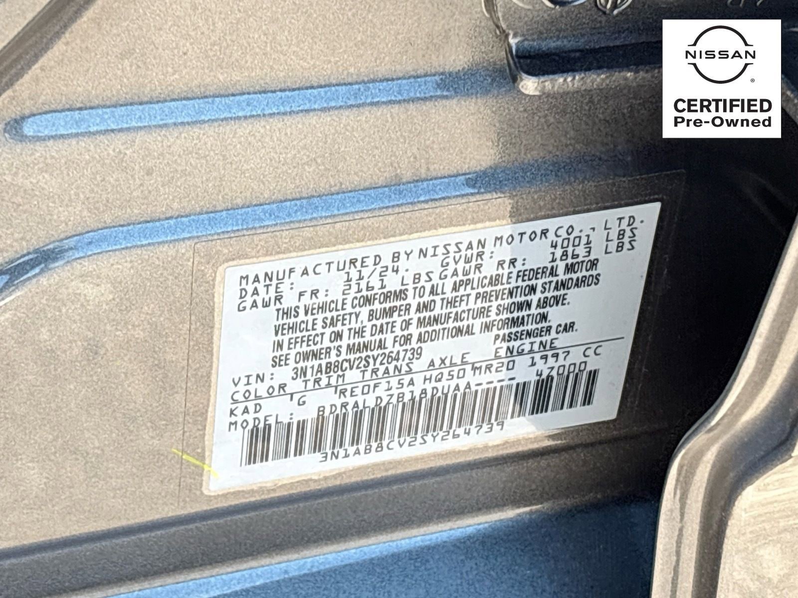 Certified 2025 Nissan Sentra SV w/ All-Weather Package FWD image 29