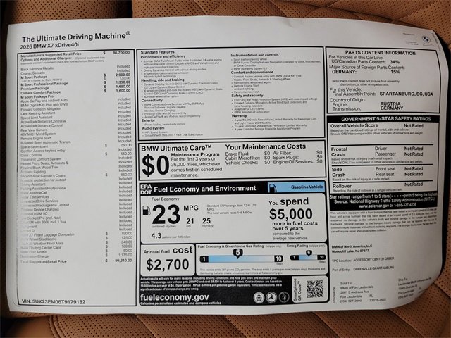 New 2026 BMW X7 xDrive40i w/ M Sport Package image 14