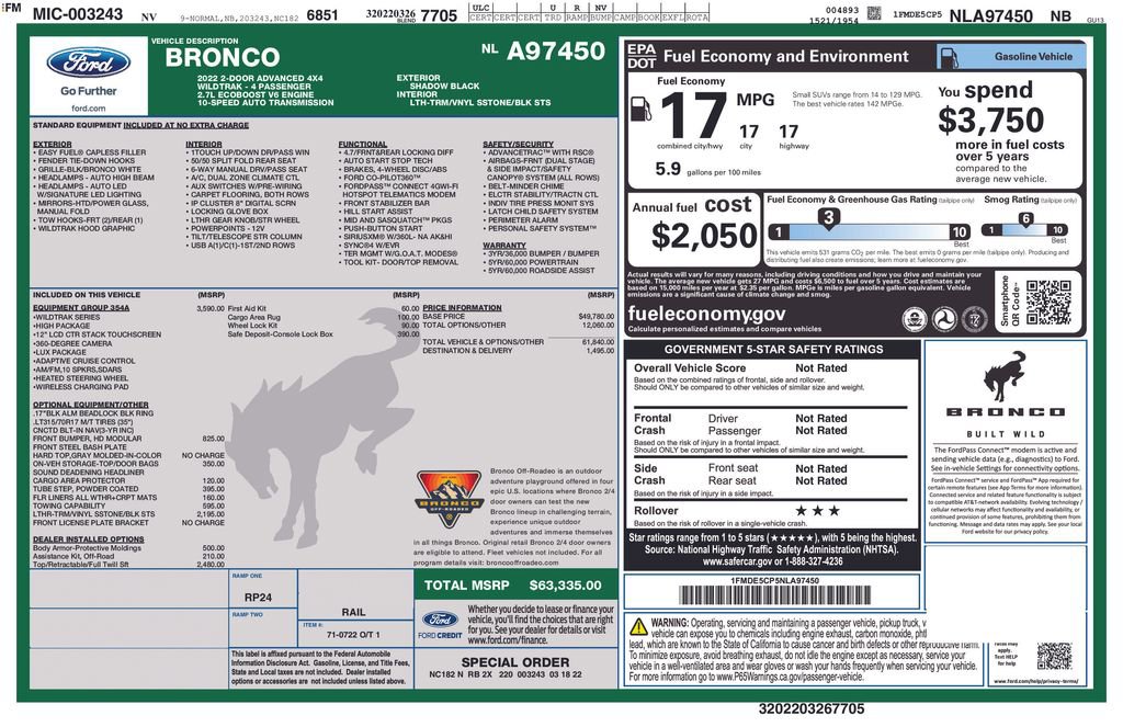 Certified 2022 Ford Bronco Wildtrak image 3