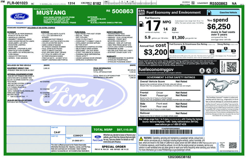 Used 2024 Ford Mustang Dark Horse RWD image 16