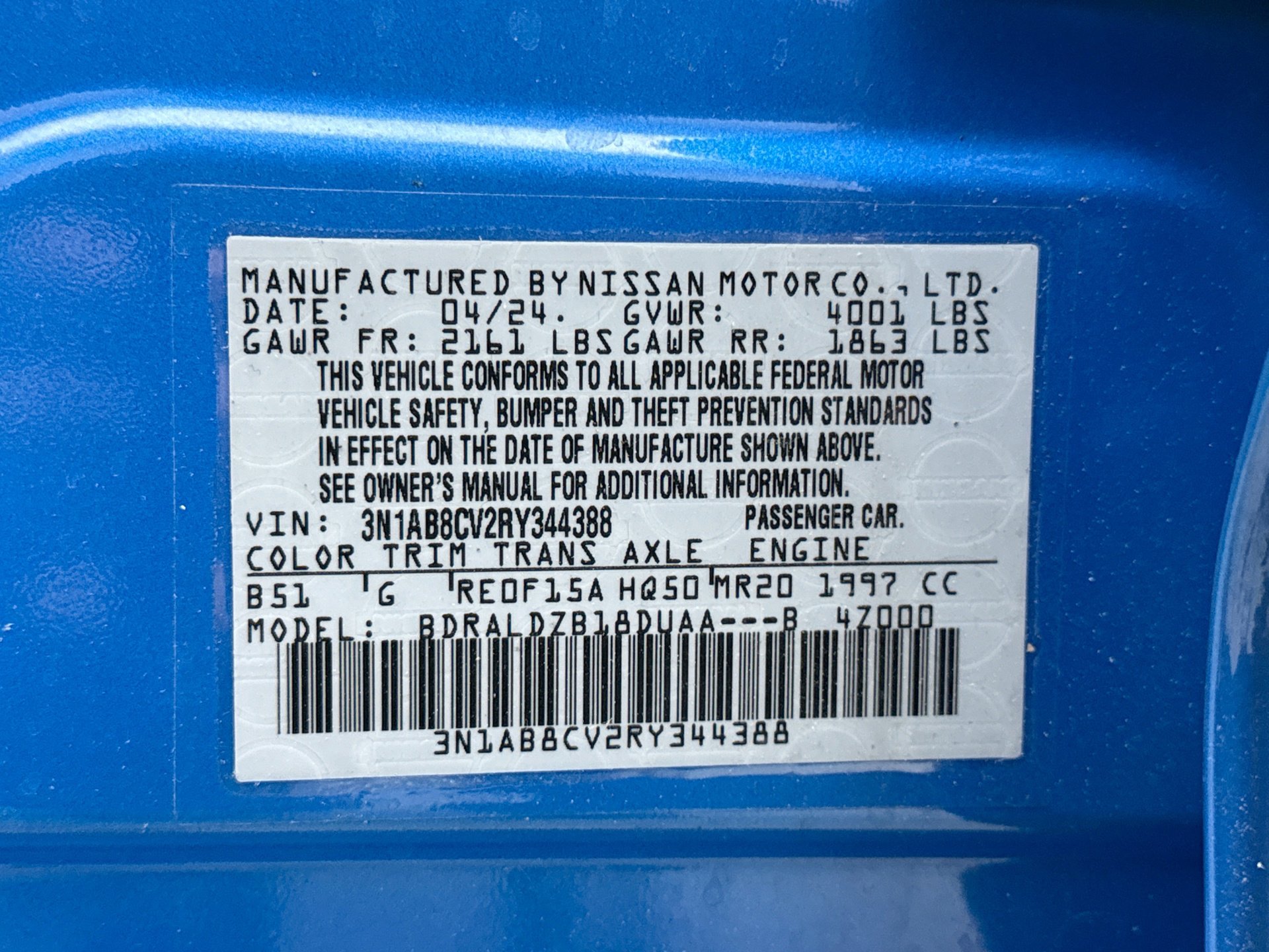 Used 2024 Nissan Sentra SV w/ All-Weather Package FWD image 13