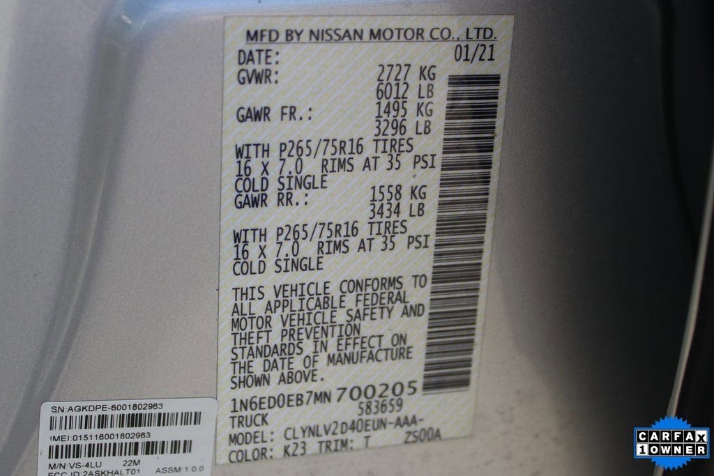 Used 2021 Nissan Frontier PRO-4X w/ Pro-4x Utility Package image 40