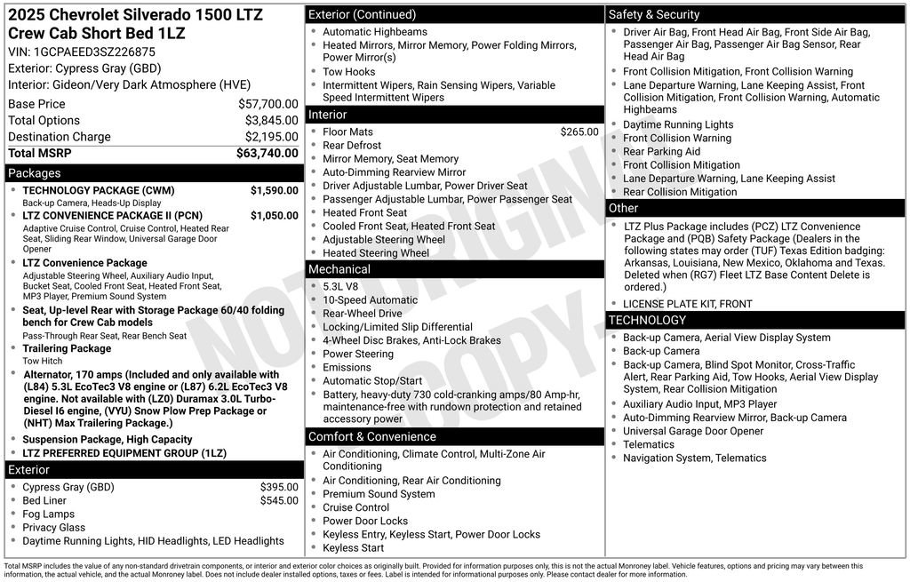 New 2025 Chevrolet Silverado 1500 LTZ w/ Technology Package image 8