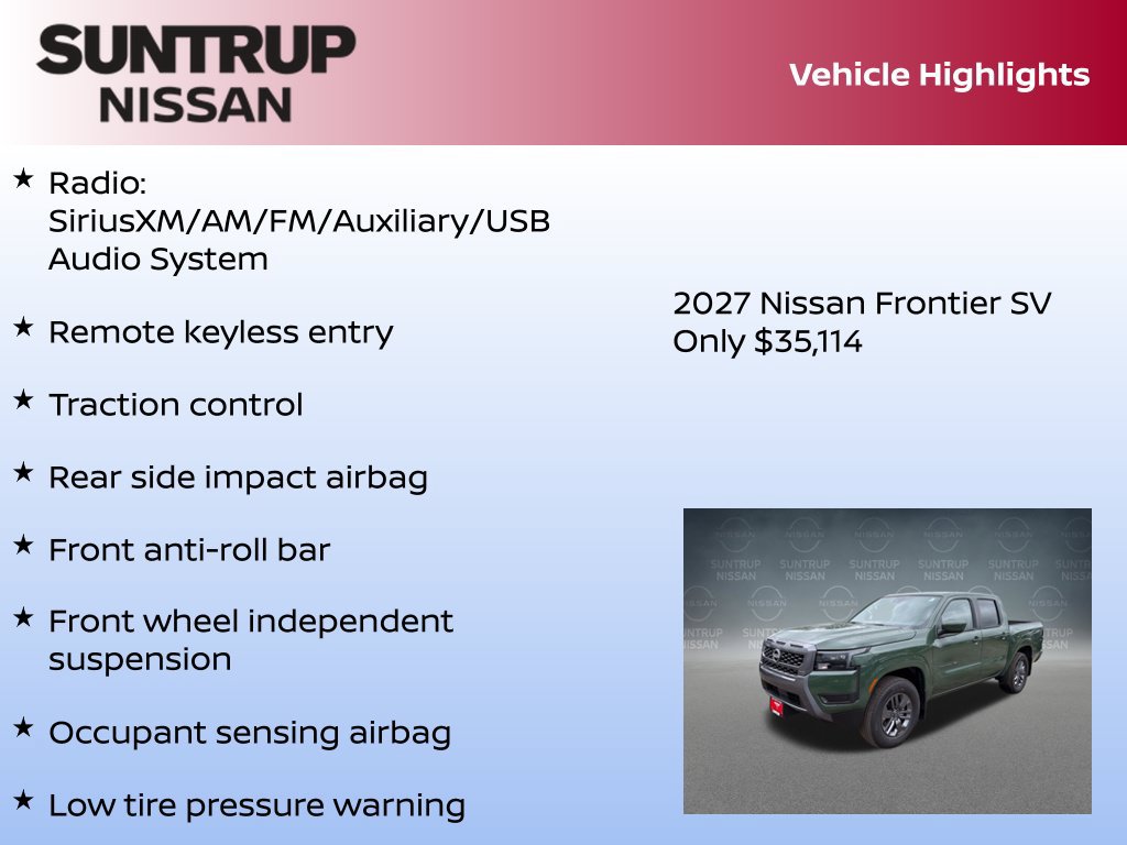 New 2027 Nissan Frontier SV RWD image 8