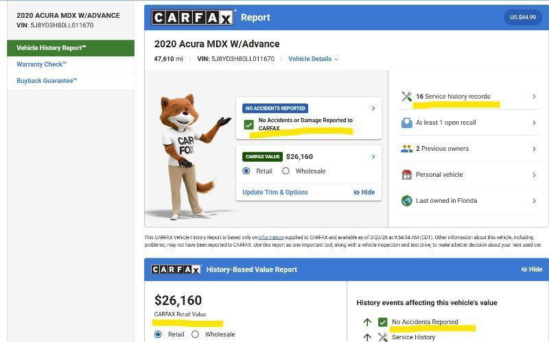 Used 2020 Acura MDX Advance Package, Low Miles, Sh image 23